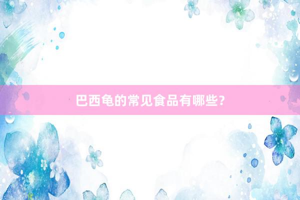 巴西龟的常见食品有哪些?